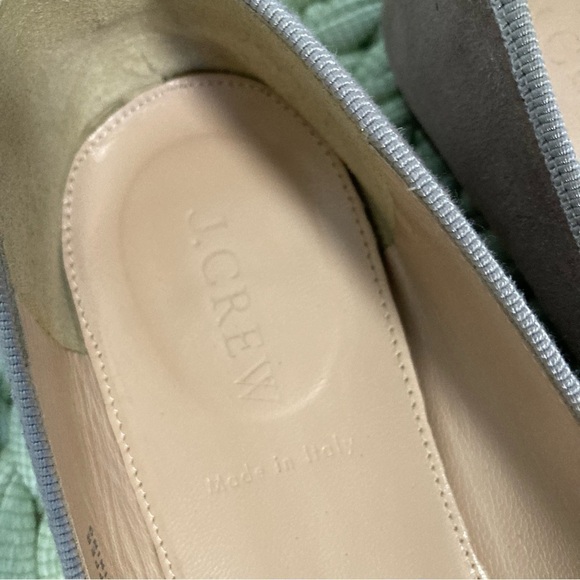 J. Crew Kiki Gold Studded Bow Warm Fig Gray Suede Ballet Flats - Picture 6 of 8